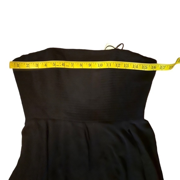 NWT Fame and Partners Black Strapless Chiffon Gown Size 6 - Picture 12 of 13